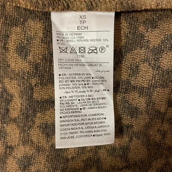 Old Navy Long-Line Cardigan Coat, Leopard, sz XS - Picture 9 of 13